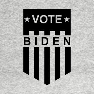 Vote Biden American Flag Shield - White and Black T-Shirt